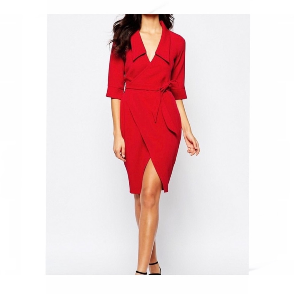 Sexy Long Sleeve Slit Wrap Dress